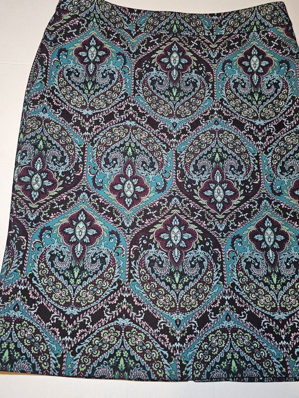 Talbots Women's Skirt Size 10 Boho Pattern Fully Lined Zip Paisley A Line
